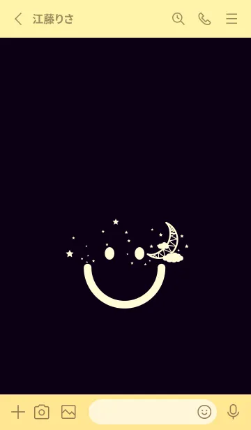 [LINE着せ替え] スマイル＆三日月 漆黒の画像2