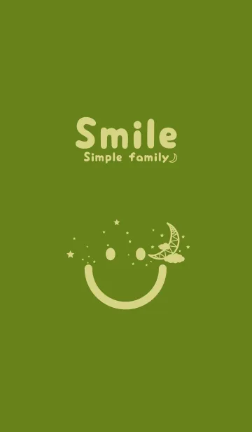 [LINE着せ替え] スマイル＆三日月 苔色の画像1