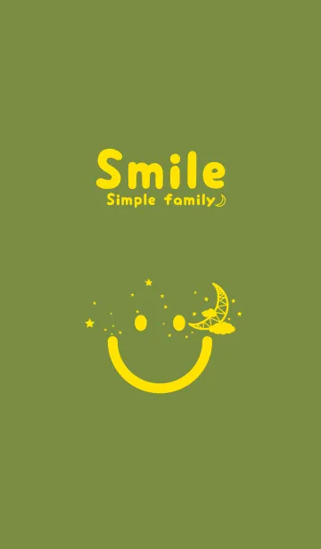 [LINE着せ替え] スマイル＆三日月 草色の画像1