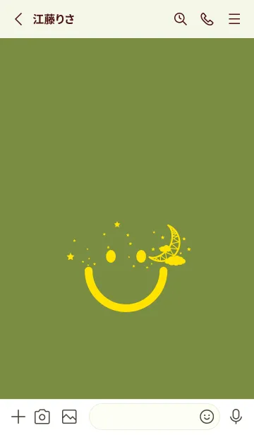 [LINE着せ替え] スマイル＆三日月 草色の画像2