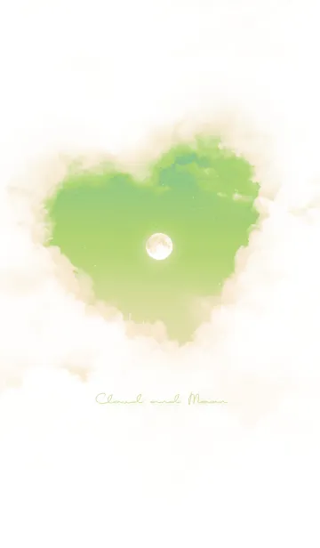 [LINE着せ替え] ハート雲と満月 - メロン ソーダ 01の画像1