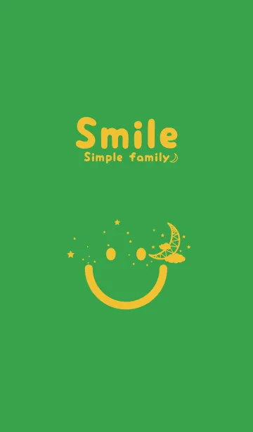 [LINE着せ替え] スマイル＆三日月 パロットグリーンの画像1