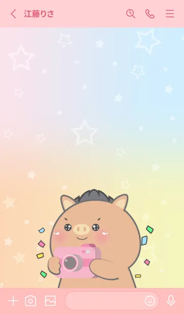 [LINE着せ替え] Simple Boar & Pastel Theme (JP)の画像2