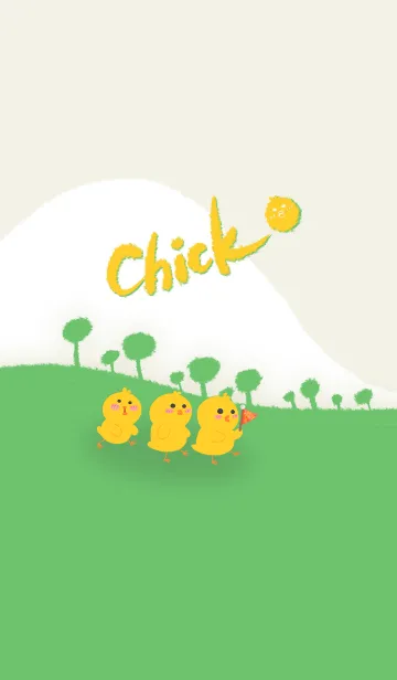 [LINE着せ替え] Little Yellow Chicken J-Grass Greenの画像1