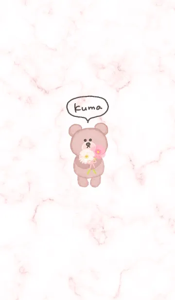 [LINE着せ替え] クマとガーベラ♥レッド15_1の画像1