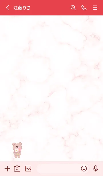 [LINE着せ替え] クマとガーベラ♥レッド15_1の画像2