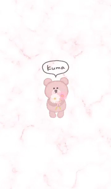 [LINE着せ替え] クマとガーベラ♥ピンク11_1の画像1