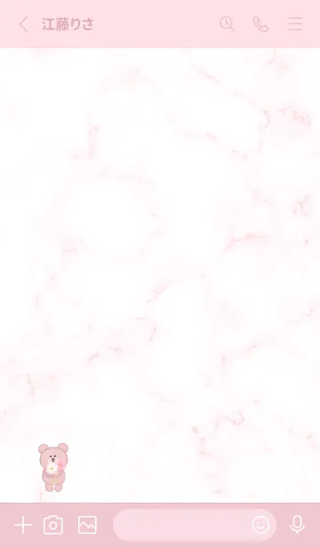 [LINE着せ替え] クマとガーベラ♥ピンク11_1の画像2