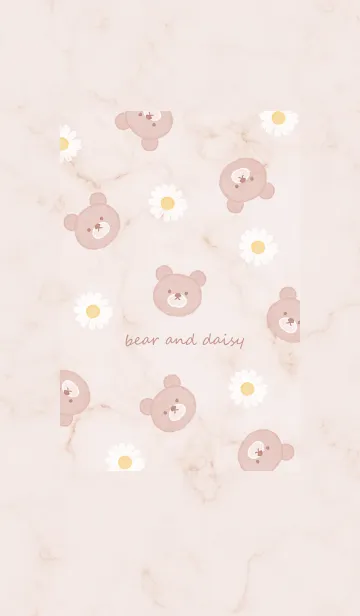 [LINE着せ替え] クマとデイジー♥ピンクブラウン08_1の画像1