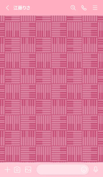 [LINE着せ替え] 和音 算崩しとピアノ鍵盤 中紅の画像2