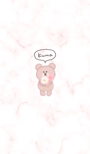 [LINE着せ替え] クマとガーベラ♥ベビーピンク10_1の画像1