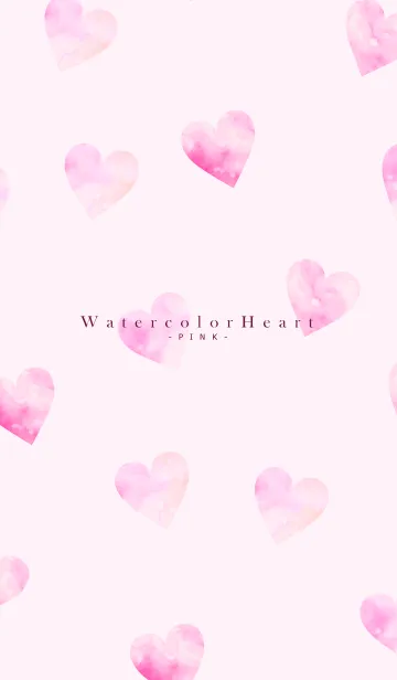 [LINE着せ替え] WatercolorHeart -PINK- 27の画像1