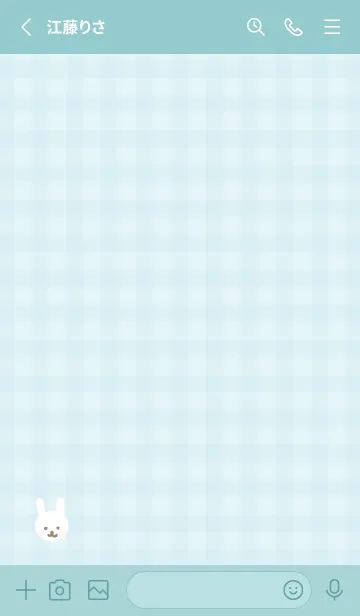 [LINE着せ替え] 白うさぎ チェック14の画像2