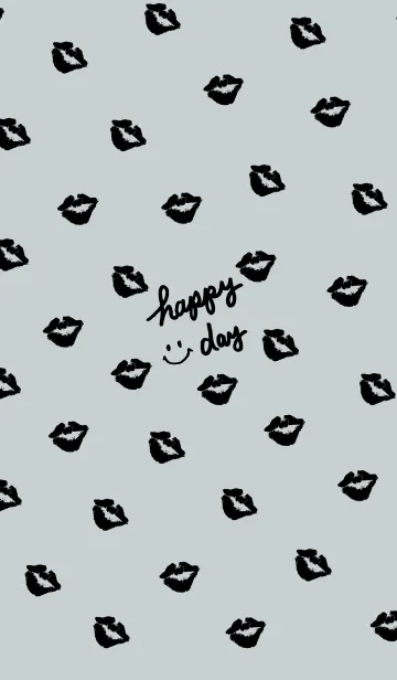 [LINE着せ替え] 黒キスマーク ブルー2の画像1