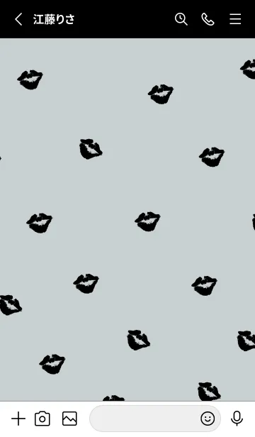 [LINE着せ替え] 黒キスマーク ブルー2の画像2