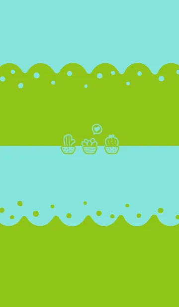 [LINE着せ替え] Wave Bubble SucculentJ-Indigo.YGreenの画像1