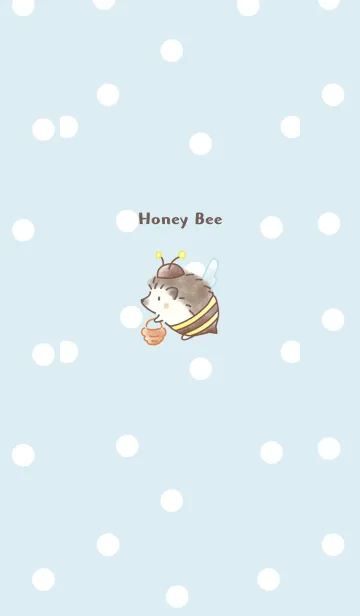 [LINE着せ替え] みつばちハリネズミ 2 -ブルー- ドットの画像1
