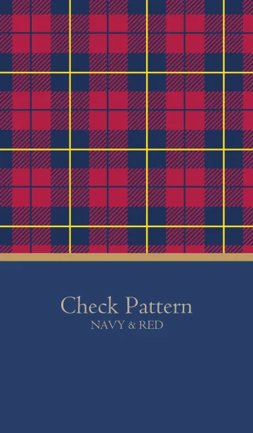 [LINE着せ替え] Check Pattern.NAVY&RED 2の画像1