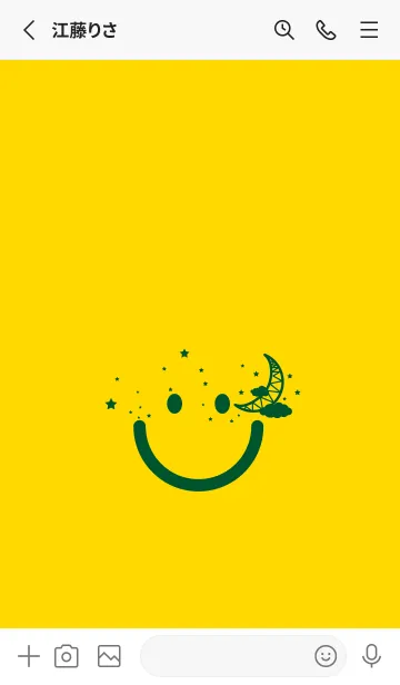 [LINE着せ替え] スマイル＆三日月 タンポポ色の画像2