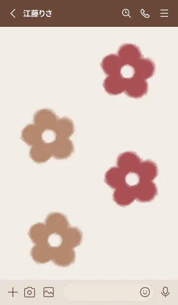 [LINE着せ替え] もこもこフラワー -レッド-の画像2