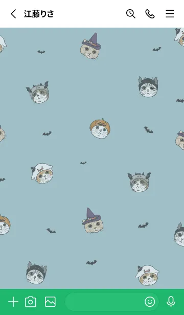 [LINE着せ替え] meow's halloween / water blue .jpの画像2