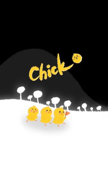 [LINE着せ替え] Little Yellow Chicken J-Black and Whiteの画像1