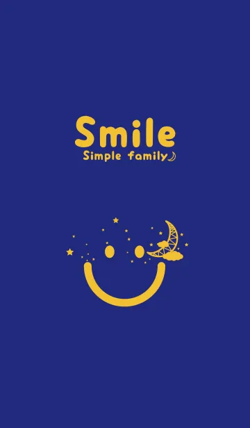 [LINE着せ替え] スマイル＆三日月 Deeperual Blueの画像1