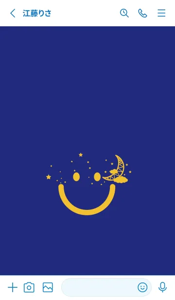 [LINE着せ替え] スマイル＆三日月 Deeperual Blueの画像2