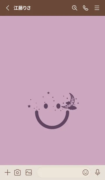 [LINE着せ替え] スマイル＆三日月 紅藤色の画像2