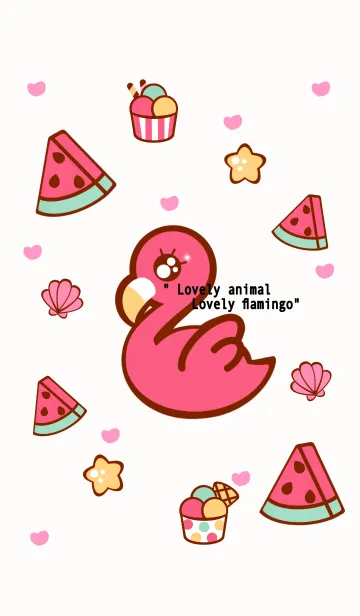 [LINE着せ替え] Sweet summer Sweet flamingo 3の画像1
