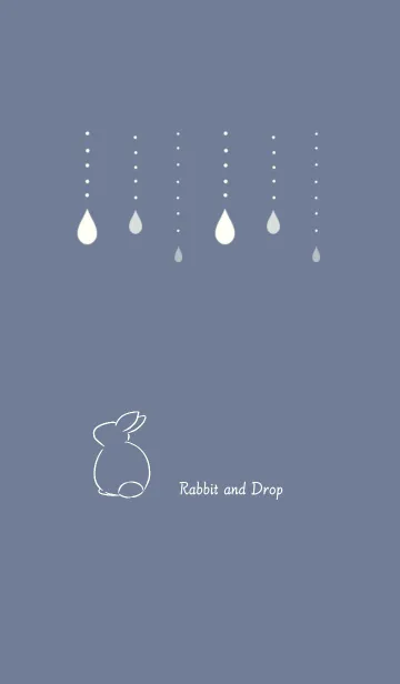 [LINE着せ替え] 兎と雫 -ブルーグレー-の画像1