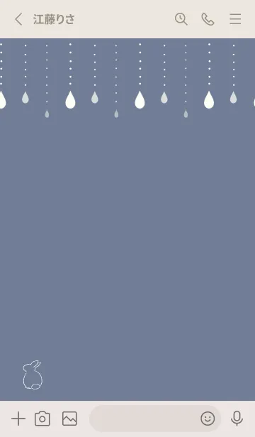 [LINE着せ替え] 兎と雫 -ブルーグレー-の画像2