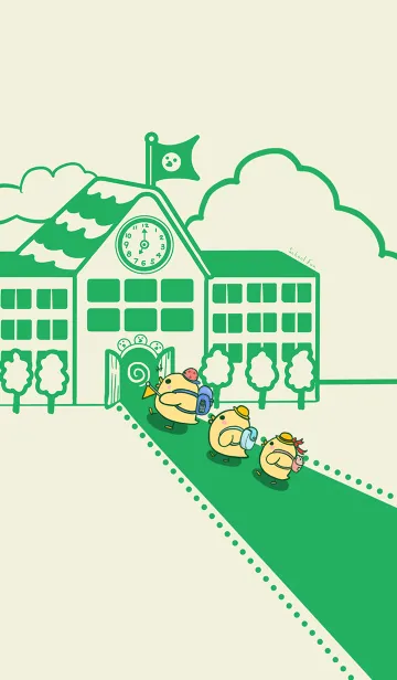 [LINE着せ替え] Duckling school fun-GrayYellow.Green Jの画像1