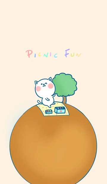 [LINE着せ替え] Picnic Fun J-Light Gray Orange.Orangeの画像1