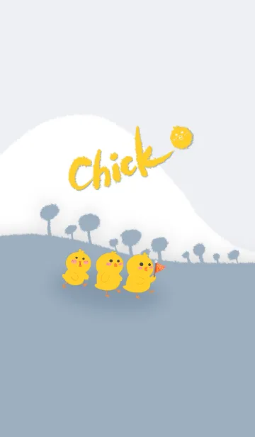 [LINE着せ替え] Little Yellow Chicken J-Blue Gray. Whiteの画像1