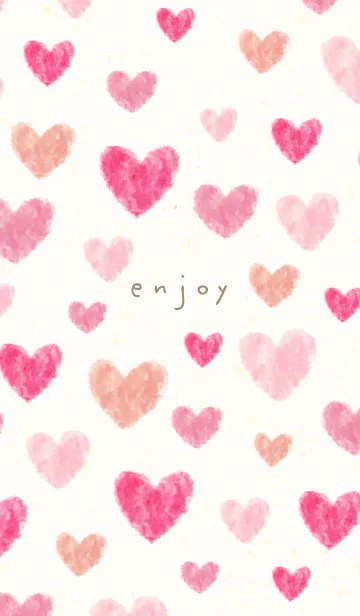 [LINE着せ替え] 水彩ハート たくさん17の画像1