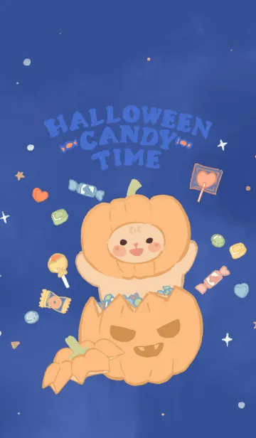 [LINE着せ替え] くまちゃん ハロウィン キャンディタイムの画像1