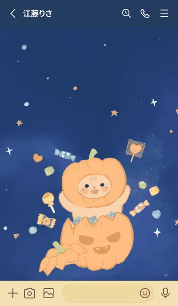 [LINE着せ替え] くまちゃん ハロウィン キャンディタイムの画像2