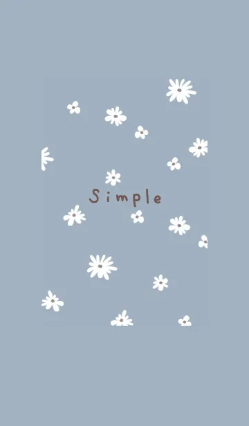 [LINE着せ替え] シンプルでキュート♪小花ブルーの画像1