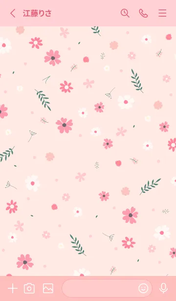 [LINE着せ替え] MANY FLOWERS PINK 2の画像2