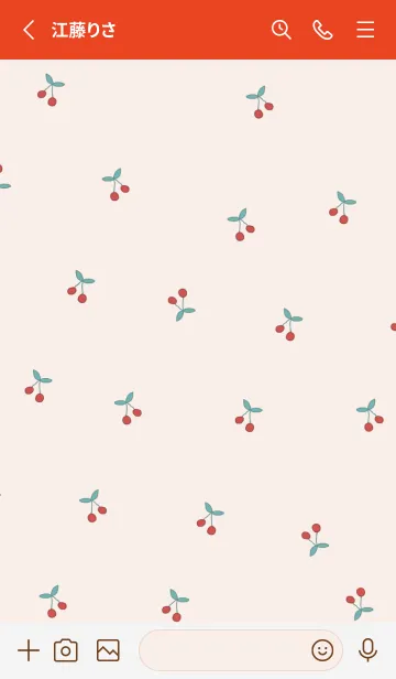 [LINE着せ替え] cherry_pattern #redの画像2