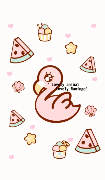 [LINE着せ替え] Pastel flamingo 3の画像1