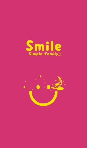 [LINE着せ替え] スマイル＆三日月 紅色の画像1