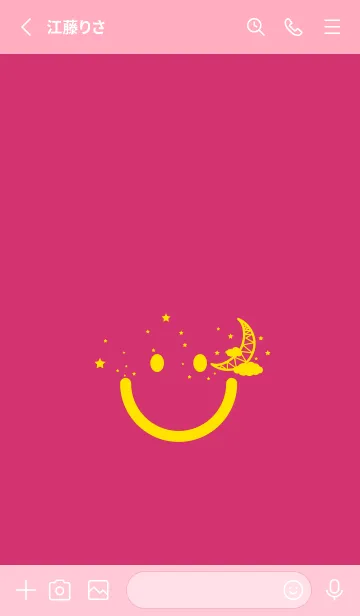 [LINE着せ替え] スマイル＆三日月 紅色の画像2