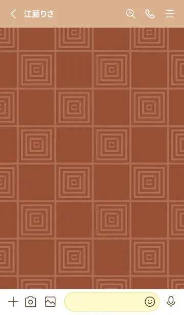 [LINE着せ替え] 和音 市松模様と音符 檜皮色の画像2