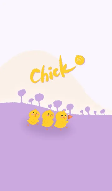 [LINE着せ替え] Little Yellow Chicken J-Lilac Purpleの画像1