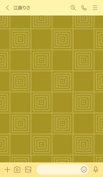 [LINE着せ替え] 和音 市松模様と音符 菜種油色の画像2