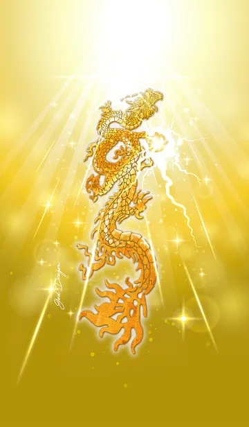 [LINE着せ替え] 最強金運✨天翔る黄金の龍神の画像1