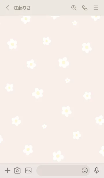 [LINE着せ替え] シンプル 小花柄 C2 - ピンクベージュの画像2