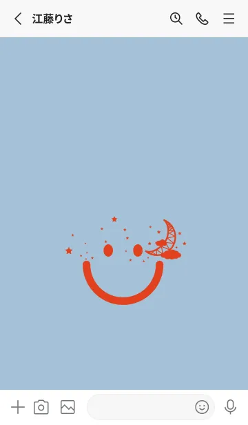 [LINE着せ替え] スマイル＆三日月 スモークブルーの画像2